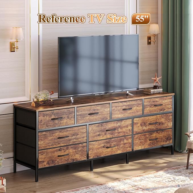 Huuger 63 Inch Dresser for Bedroom, Long Dresser - Image 2