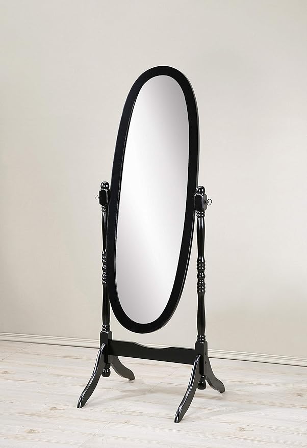 Roundhill Furniture Traditional Queen Anna Style Wood Floor Cheval Mirror by RoundhillFurniture
