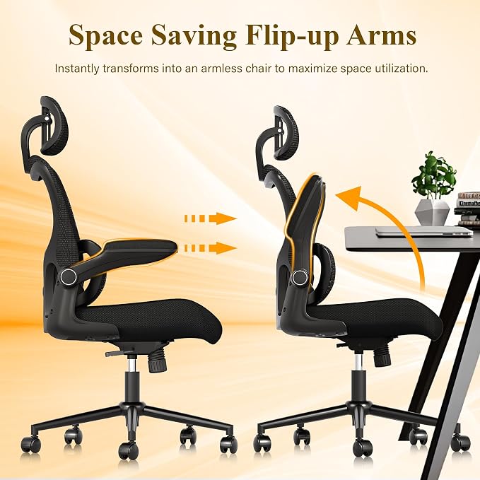 SUNNOW Ergonomic Office Chair, Comfy Mesh Desk Chair, High Back Computer Gaming - Image 6