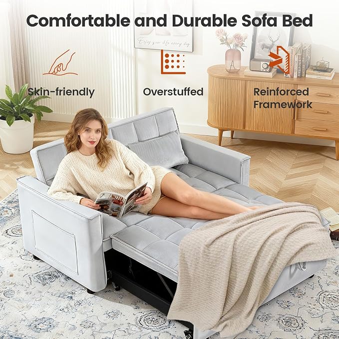 Convertible Sleeper Sofa Bed, Loveseat Sleeper Sofa - Image 5