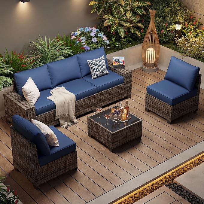 Aoxun 6-Piece Patio Sectional Sofa - Image 9