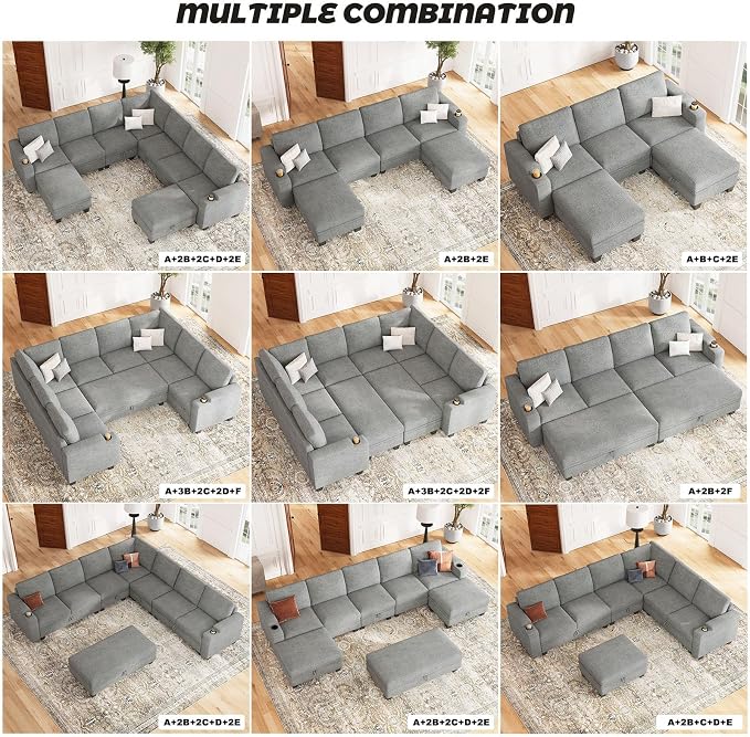Belffin 45.6” Chenille Loveseat Module - Image 8
