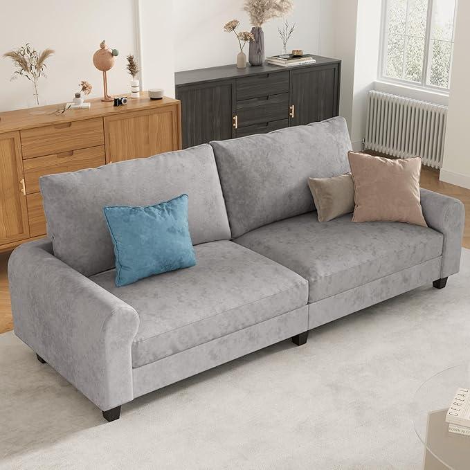 EASE MOOSE 88.5" Large Seat Velvet Loveseat Sofa, Soft Deep Seat Couches by EASEMOOSE