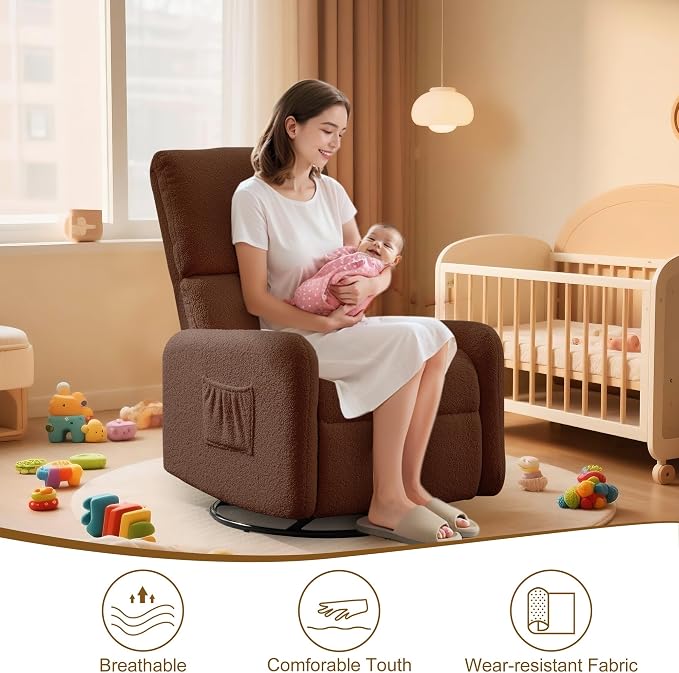 Korser 360° Rocking Chair, Nursery Rocker Chair - Image 5