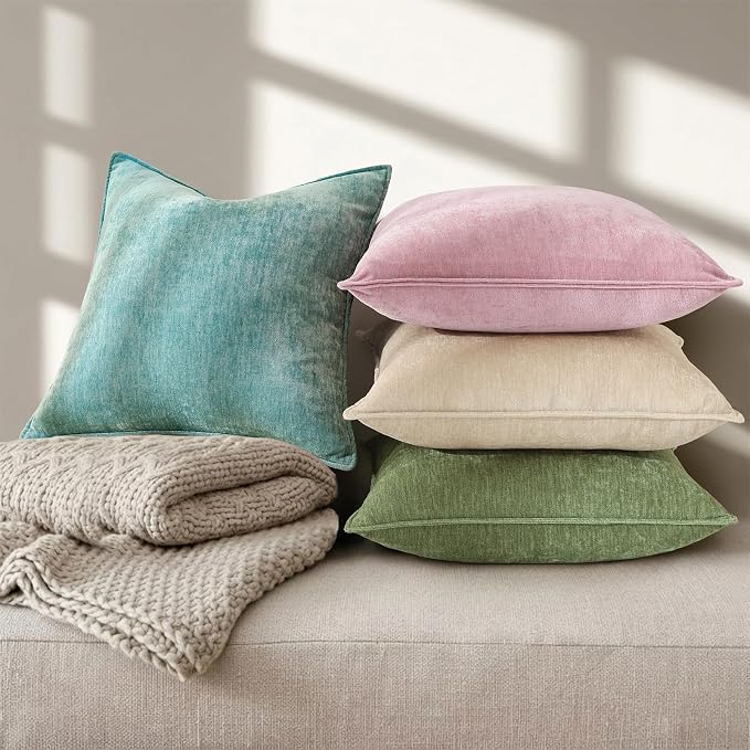 decorUhome Summer Couch Euro Sham Throw Pillow Covers 22x22 Set of 2, - Image 8