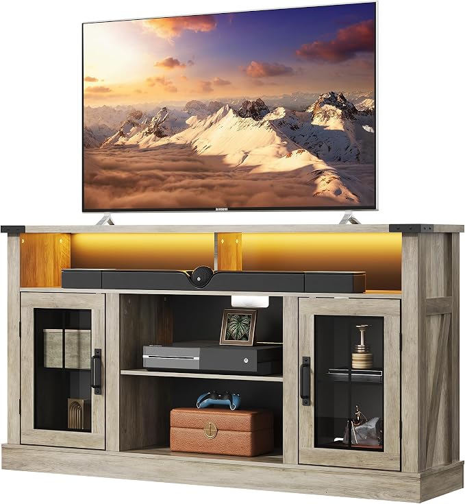 WLIVE Farmhouse TV Stand for 65 Inch TV, Tall Entertainment Center - Image 9