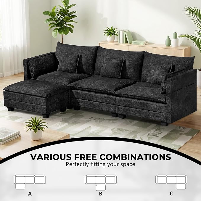 LEVELEVE 112.5" L-Shape Modular Sofa - Image 4