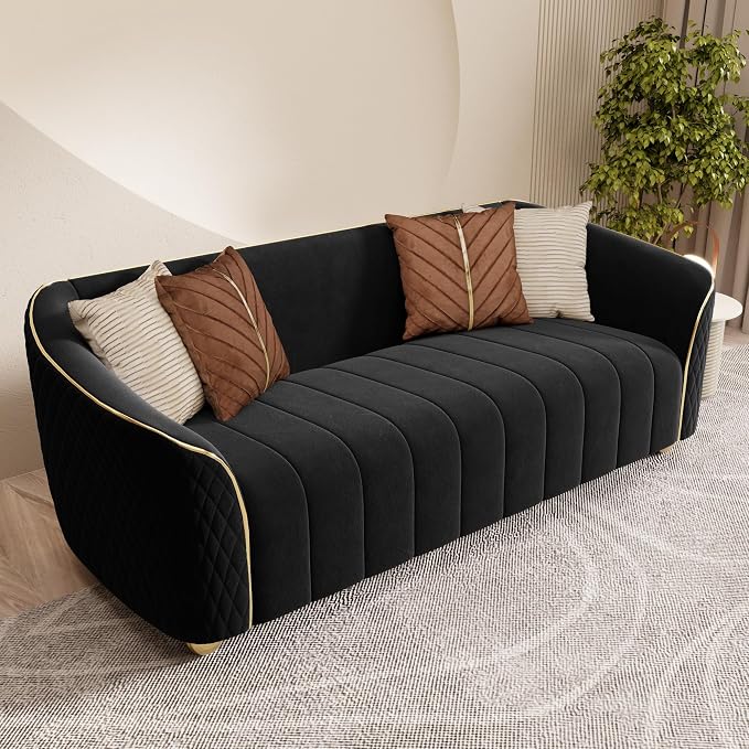 1-Piece Luxury Velvet Sofa Set for Living Room, Elegant Design Couch Set - Image 3