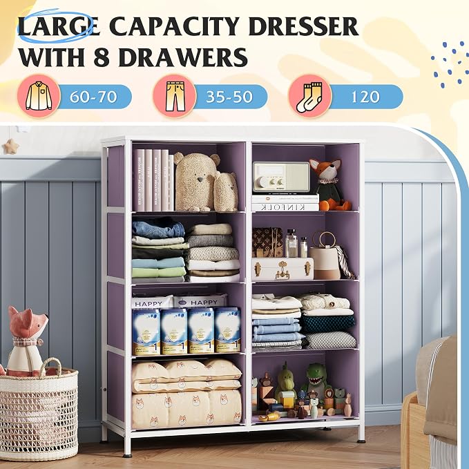 WLIVE Fabric Dresser for Bedroom, Tall Dresser - Image 4