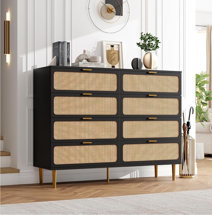 GarveeHome Rattan 8 Drawer Dressers - Image 3