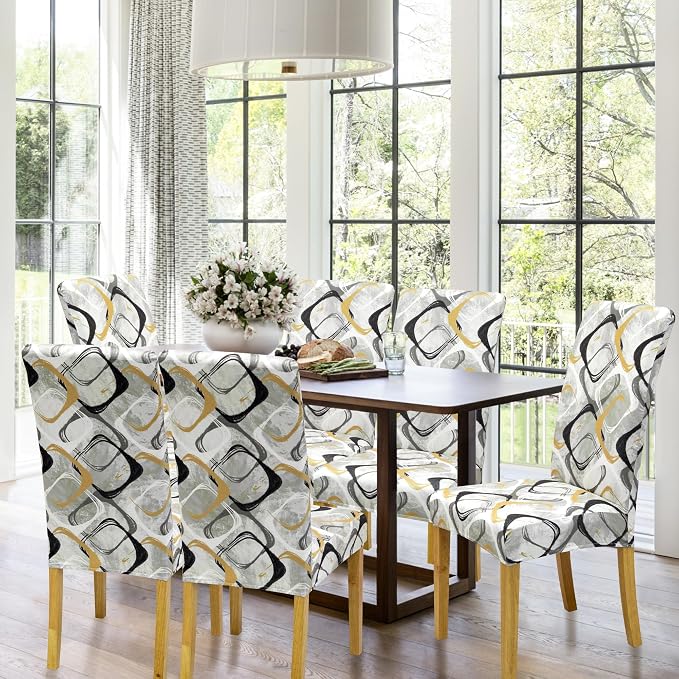 BIETYONE Stretch Dining Chair Covers Set of 4, Soft Removable Washable Kitchen - Image 2
