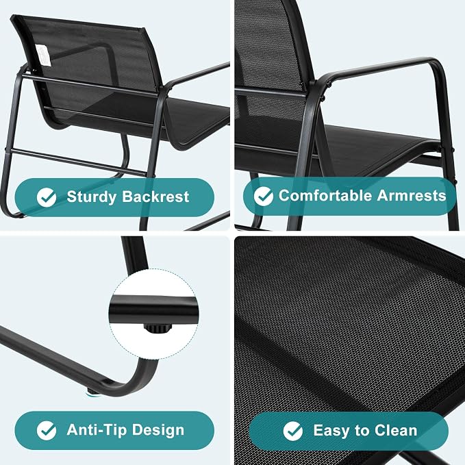 DUMOS 3 Piece Patio Furniture Set，Outdoor Patio Furniture Set - Image 3