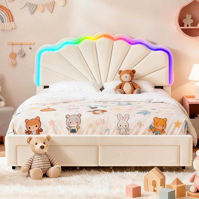 White Upholstered Bed Children’s Bed - Image 3