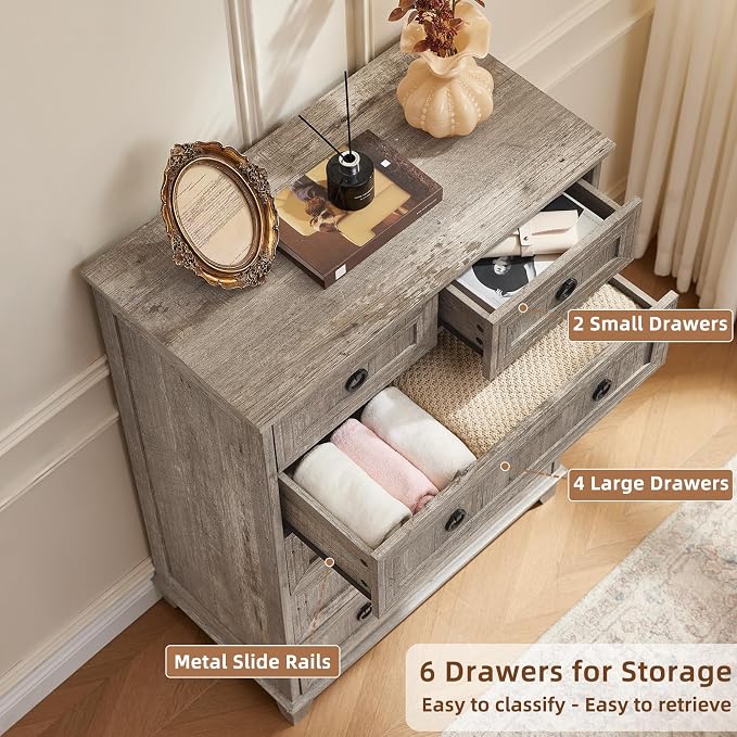Joaxswe Farmhouse 6 Drawer Dresser - Image 9