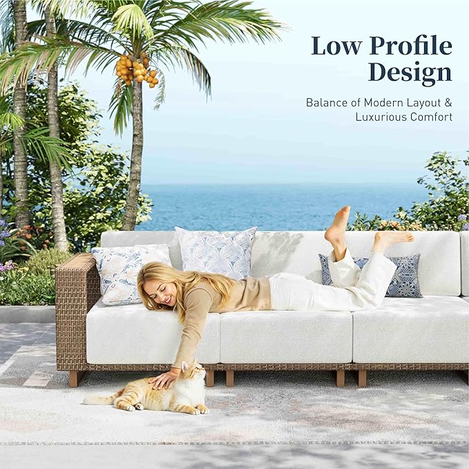 SUNSHINE VALLEY L Shaped Patio Furniture, Outdoor Sectional Sofa - Image 5
