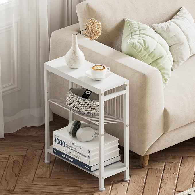 End Table for Small Space, 3-Tier Narrow Side Table - Image 2