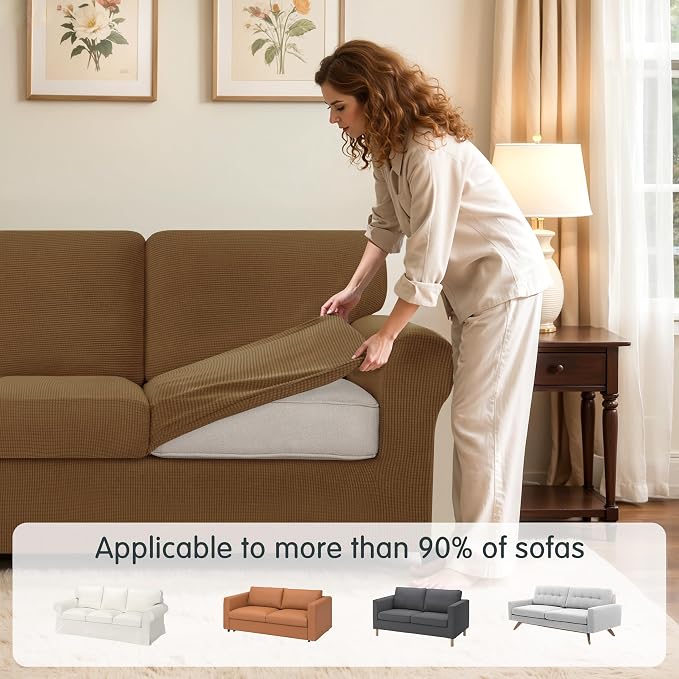 SUBRTEX 5 Pieces Stretch Sofa Slipcover Sets Couch Cover Sets Backrest Cushion - Image 4
