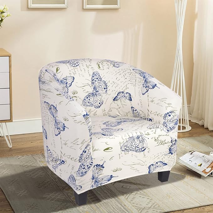 SearchI Club Chair Slipcover Stretch Barrel Chair Covers Printed Tub Chair - Image 7
