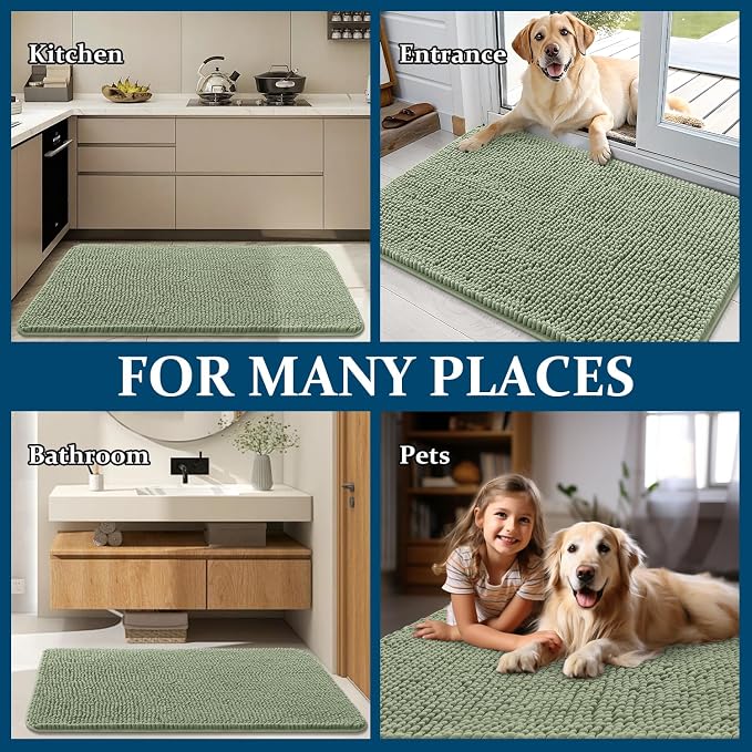 OLANLY Dog Door Mat for Muddy Paws 50x30, Absorbs Moisture and Dirt, Absorbent - Image 8