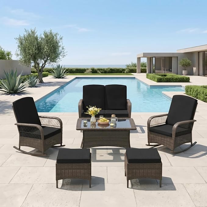 LEVELEVE Patio Furniture Set Outdoor Rattan Chair Wicker Sofa Garden by Enjoyyourlife