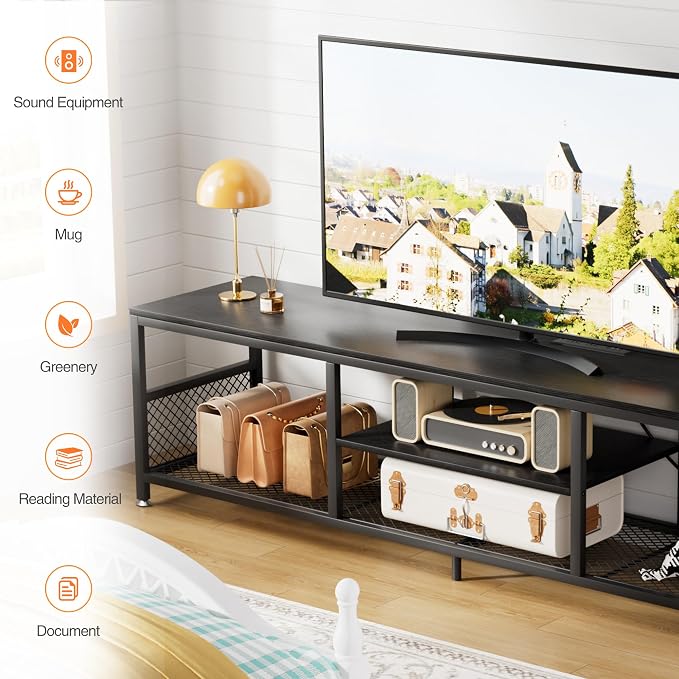 VECELO TV Stand with Power Outlets - Image 3