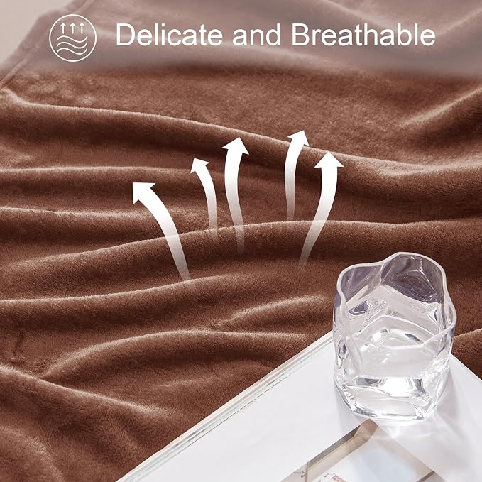 Exclusivo Mezcla Fleece Brown Throw Blanket - Image 6