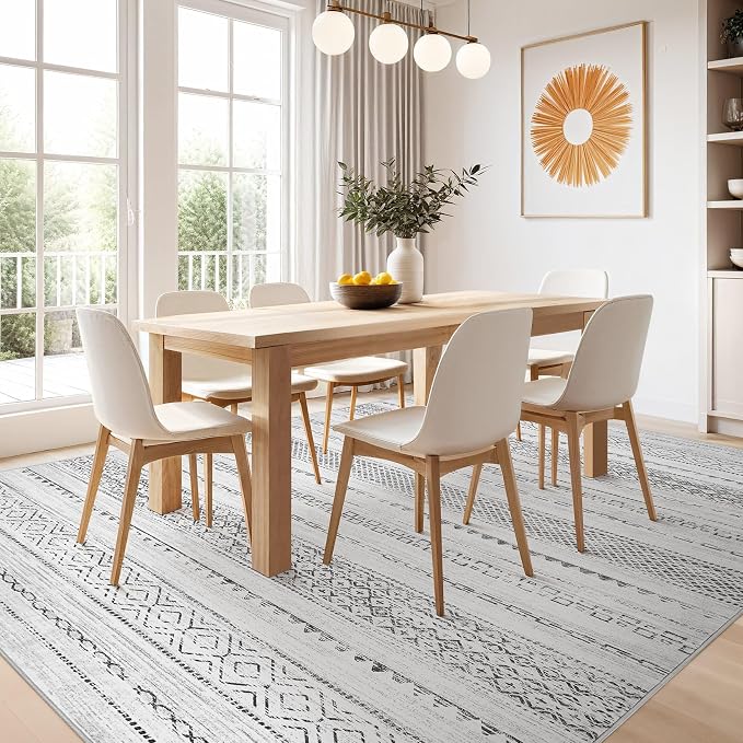 Nakagishi Area Rug Living Room Rugs: 12X15 Machine Washable Boho Large Neutral - Image 6