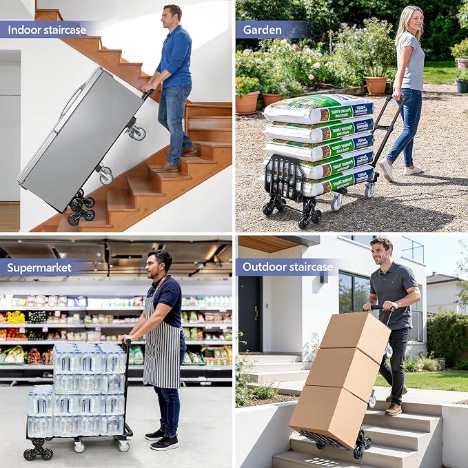 KEDSUM 3-in-1 Convertible Stair Climbing Dolly, 660LBS Heavy Duty Dolly Cart - Image 5