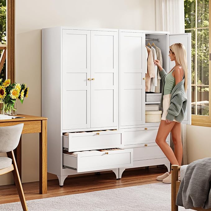 Letaya 71" Metal Wardrobe Cabinets - Image 4