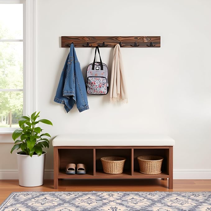 Alaterre Furniture Pomona Entryway Coat Hook – Modern Rustic 48-Inch Wall - Image 6