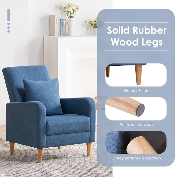 COLAMY Mid-Century Modern Upholstered Accent Chair - Image 4