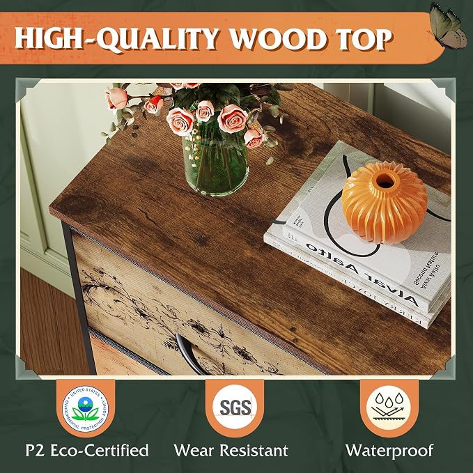 WLIVE Dresser with 4 Drawers, Storage Tower, Organizer Unit, Fabric Dresser - Image 6