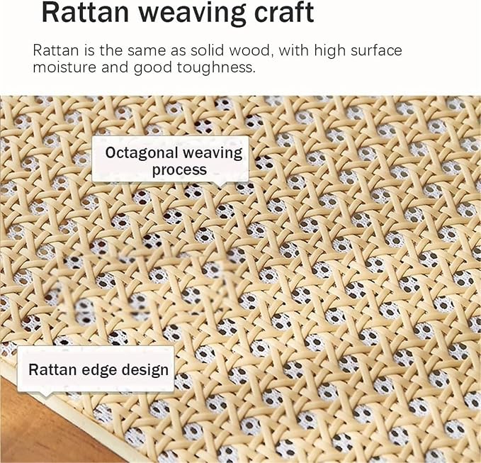 Bohemian Rattan Solid Wood Side Table Bedside Tables Decorative Table Night - Image 3