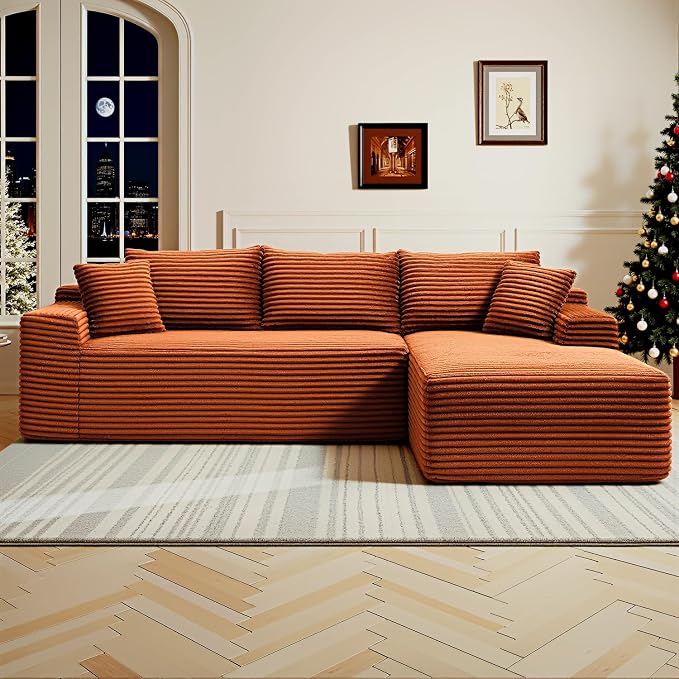 108" Cloud Sectional Couch, Modern Modular Sectional Sofa by HANXIN