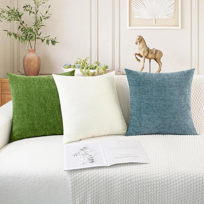 CaliTime Throw Pillow Covers Decorative 16 X 26 Inches Pack of 2 Cozy Chenille - Image 5
