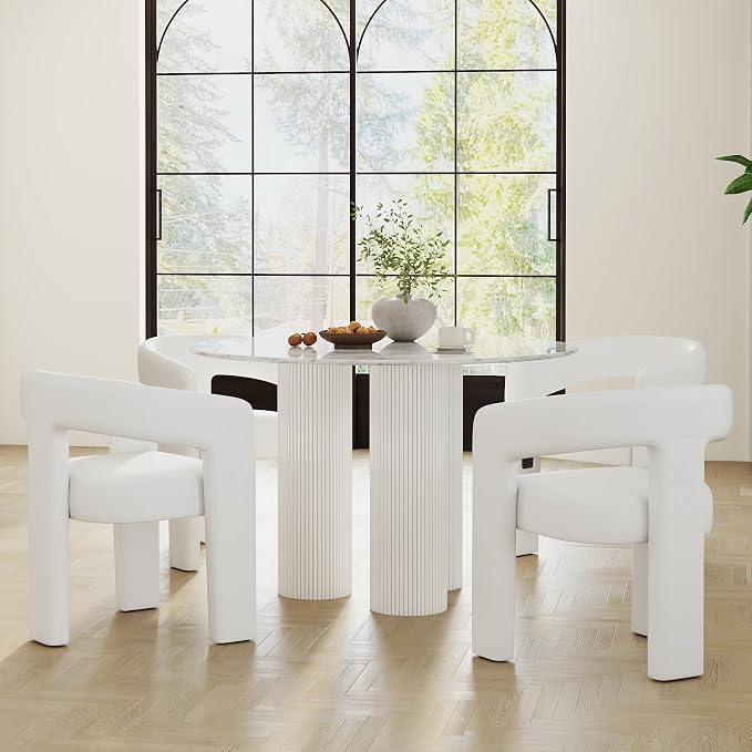 RIVOVA Set of 4 Modern Barrel Dining Chairs, Dining Living Room Kitchen Chairs - Image 7