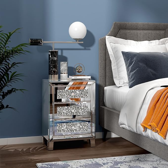 VINGLI Mirrored Nightstand - Image 7