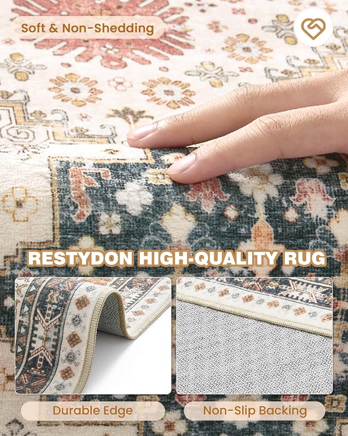 Runner Rug 2x8 Runners for Hallways Non Slip Washable, Vintage Hallway Runner - Image 6