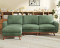 Vesgantti 97" L-Shape Modular Sofa, 3-Seat Corduroy Couch by Vesgantti