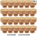 ANPHSIN 24 Pack Boho Rattan Cabinet Dresser Knobs- Durable Beech Wood Drawer by ANPHSIN