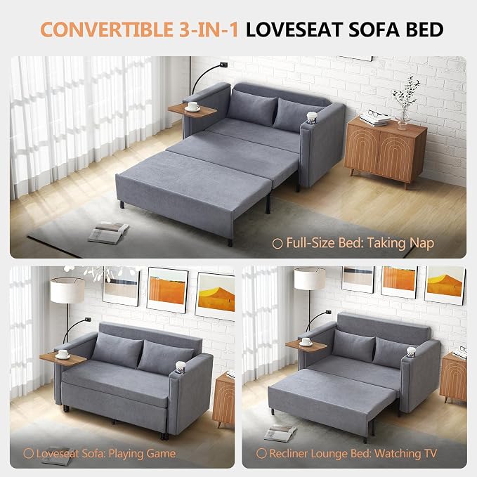 3-in-1 Convertible Sleeper Sofa Couch - Image 3