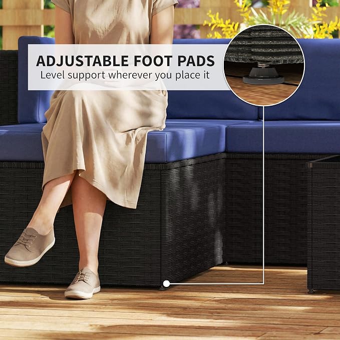 Outsunny 3 Piece Patio Furniture Set, Wicker Rattan Outdoor Patio Conversation - Image 9