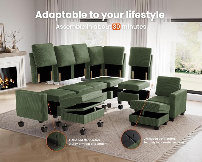 CHIC HOUSE Modular Sectional Sofa - Image 3