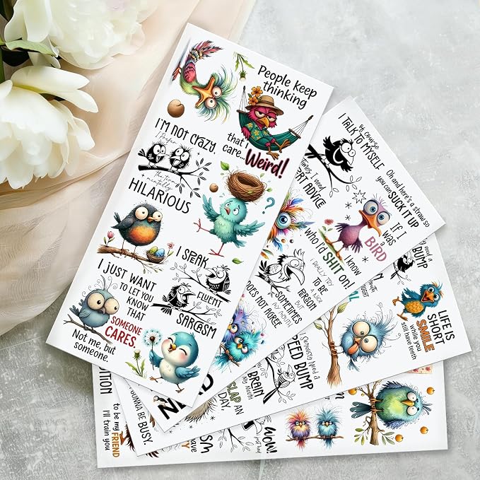 4 Sheets Rub on Transfers for Crafts, Funny owl Furniture Transfers for Wood - Image 5