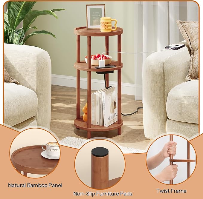 HOOBRO Set of 2 Small Round Side Tables - Image 6