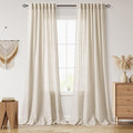 Nanspring Eclectic Home Decor Linen Curtains 96 Inches Long by Nanspring