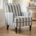 Blue Striped Accent Chair for Living Room Bedroom by MNGLIRC