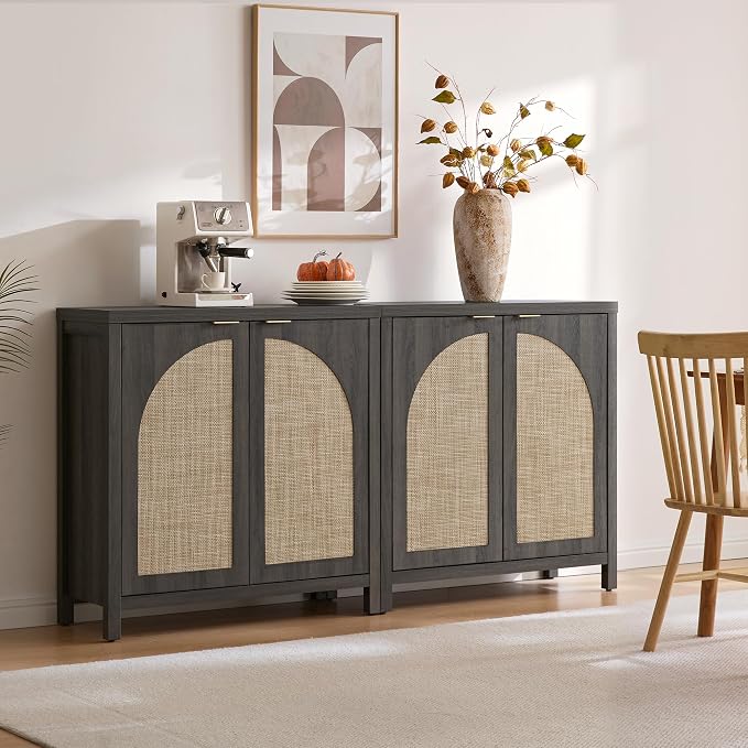 SICOTAS Rattan Sideboard Buffet Cabinet - Image 3
