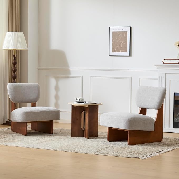 GDFStudio Upholstered Armless Accent Chairs Set of 2 Modern Side Chair - Image 9