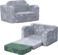 MeMoreCool Glowing Dog Print Kids Chair, 2-in-1 Foldable Kids Couch by MeMoreCool